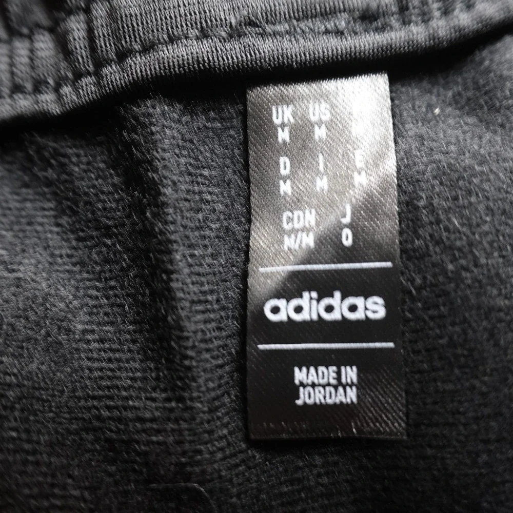 NEW Adidas Pants Mens M Black Track Warm Up Drawstring Jogger Sweatpants Run Gym